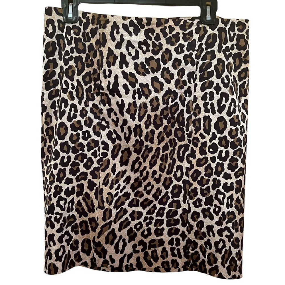 Cache Leopard Print Zip Back Mini Skirt Size 8 - image 1